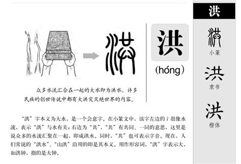 洪字五行|洪的意思，洪字的意思